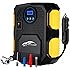 Kompressor,QZT Tragbare Auto reifenpumpe mit LED-Licht und Digital-Manometer. 3 Ventiladapter, 3M Kabel mit 12V DC Zigarettenanz&uuml;nder