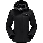 CAMEL CROWN Women's Waterproof Ski Jacket Windproof Hooded Winter Coat Warm Inner Jacket Outdoor Hiking