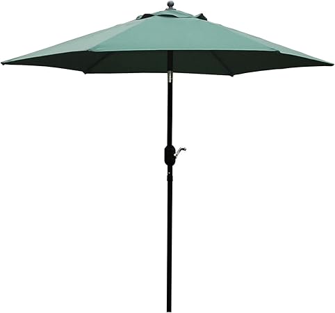 Amazon Com Sunnyglade 7 5 Patio Umbrella Outdoor Table Market Umbrella With Push Button Tilt Crank 6 Ribs Dark Green Garden Outdoor