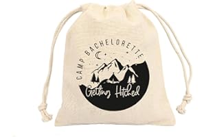 Generic Tym Camp Bachelorette Printed Party Favor Bags - Cotton Drawstring Closure - Bachelorette Hangover Kit Bags - Hangove