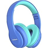 JoySpark Kids Bluetooth Headphones, Lightweight Wireless Headphones for Kids, 85/94dB Volume Limited, 60 Hours Playtime, Bluetooth 5.3, Over-Ear Toddler Headsets with Built-in Mic-Blue
