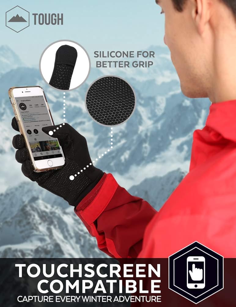 Touch Screen Running Gloves - Winter Glove Liners for Texting, Sports & Exercise - Lightweight Cold Weather Thermal Gloves: Clothing
