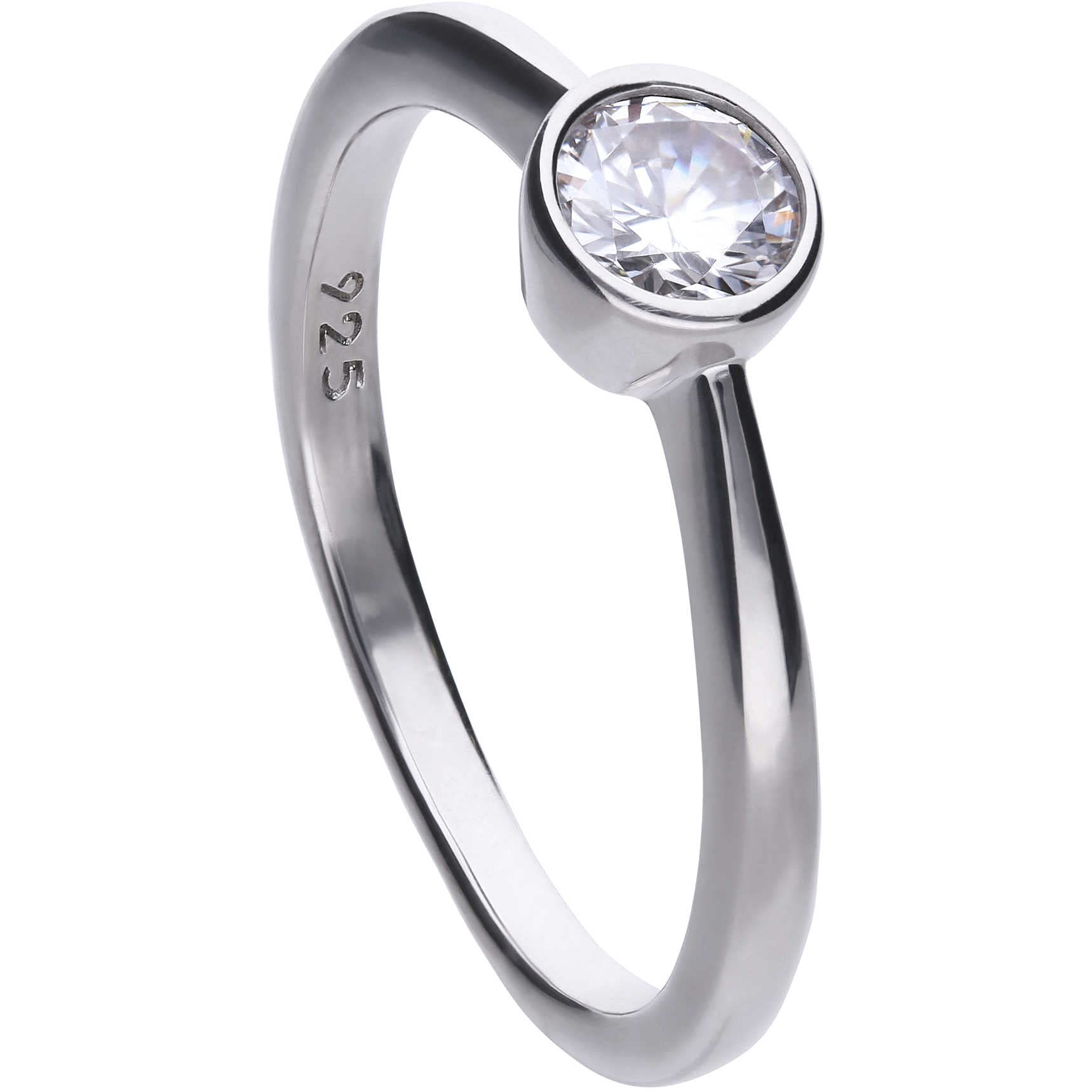 Diamonfire ANILLO Plata CIRCONITA 5MM Talla 16,5