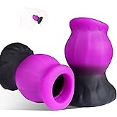 Hollow Butt Plug Anal Tunnel Plug, 2.7" Diameter Expanding Large Buttplug | Liquid Silicone Butt Plugs Male Masturbator Sleeve Anal Trainer Stretcher Dilator, BDSM Adult Sex Toys for Men &amp; Women Gay