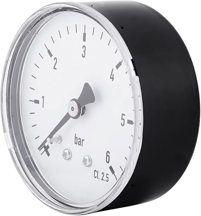 Hilitand Hydraulic Oil Pressure Gauge 0-6 Bar 1/4 NPT Metal Case High Precision