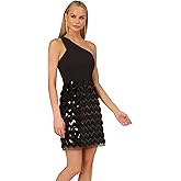 Adrianna Papell Womens Combo Fabric Mini Dress