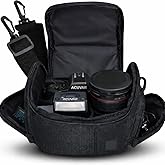 eCostConnection Medium Camera Bag Case &ndash; Soft Padded Camera Equipment Bag for DSLR &amp; Mirrorless Cameras, Fits Nikon Canon Sony, Protective Shoulder Carry Bag