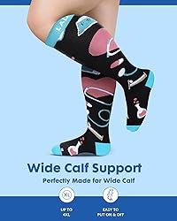 Lalapapa 3Pairs Wide Calf Compression Socks for