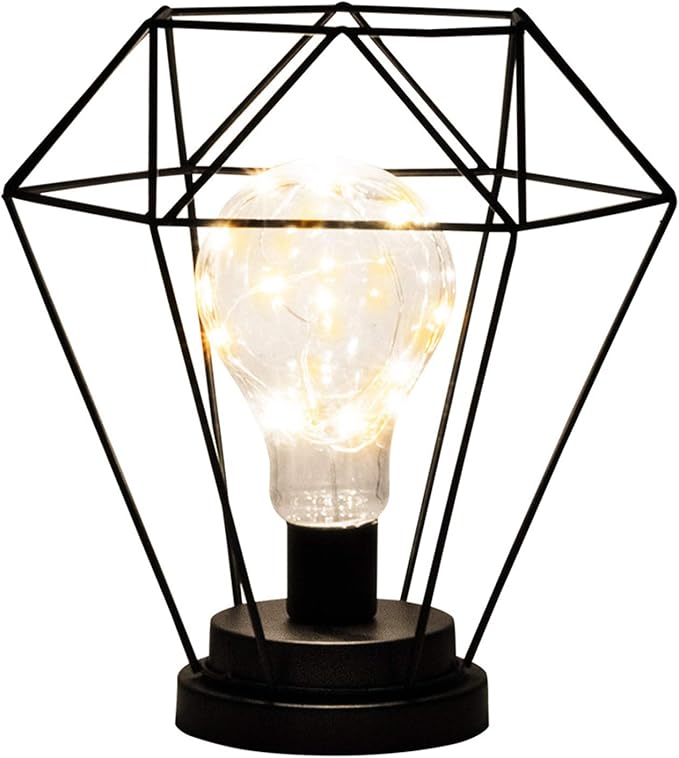 Tischlampe mit hohem Käfig, batteriebetrieben, kabellos, für Büro und