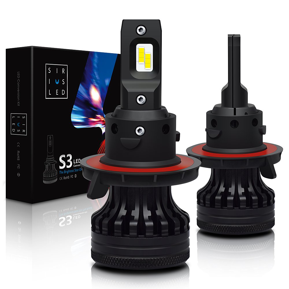 SiriusLED S3 H13 9008 LED Headlight Bulb New Full Aluminum Structure