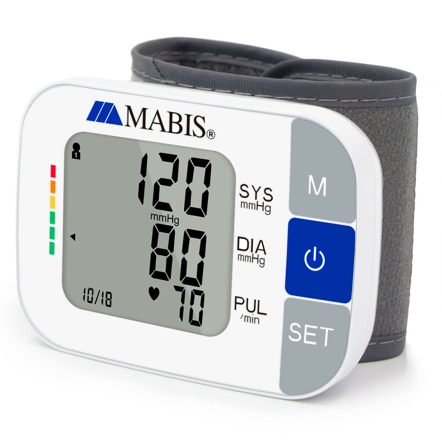 Photo 1 of MABIS Universal Wrist Talking Blood Pressure Monitor, Visual BP Guide, 396 Reading Memory Storage for 4 Users, Protective Storage Case, FSA & HSA Eligible