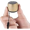 YXYKODM Best Mini Portable Bluetooth Speaker with HD Sound & Bass I Smallest Wireless Bluetooth Speakers for Phone/PC/Tablet I Photo Selfie Button Answer Phone Calls I Cute Tiny Speaker (Gold)