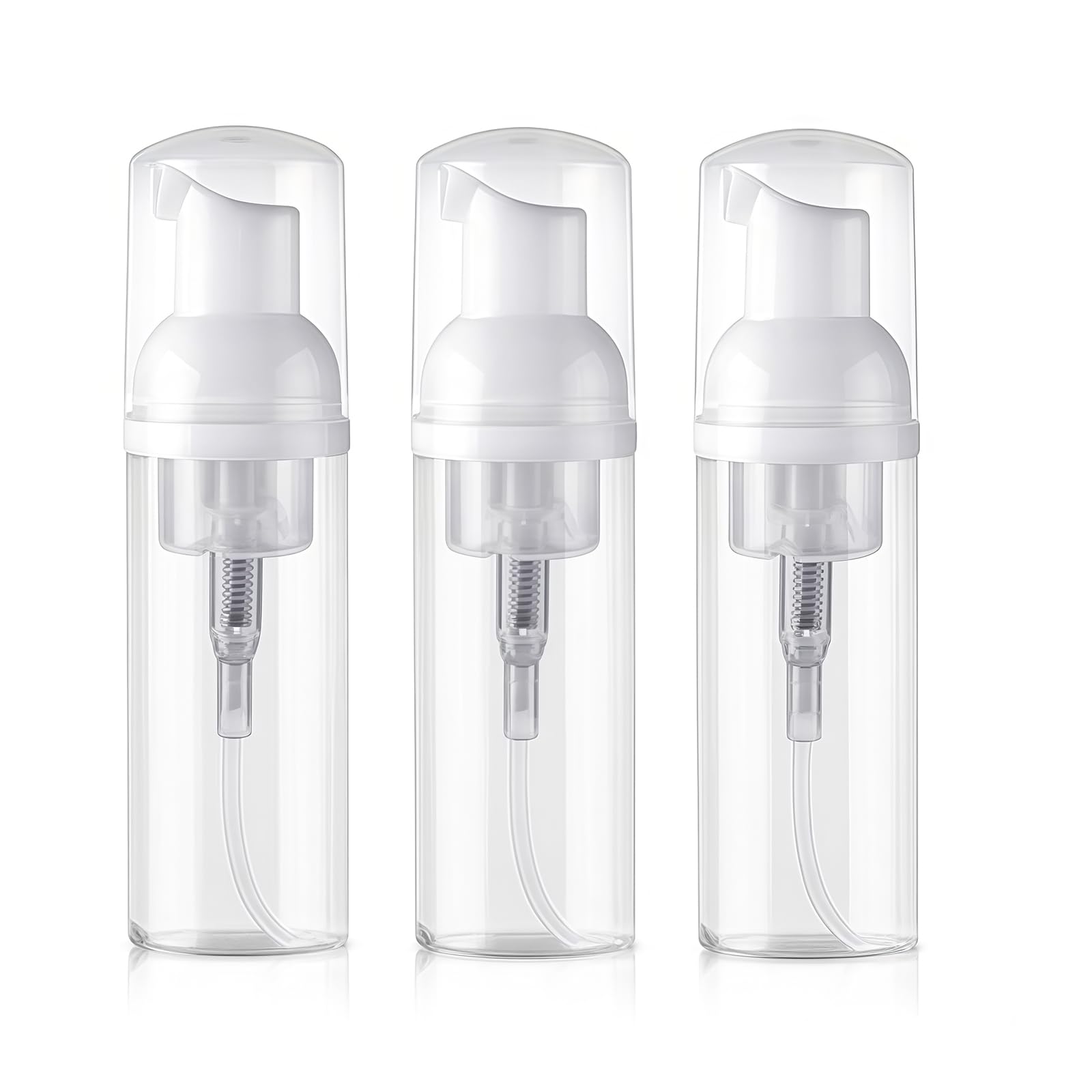 VASANA 3PCS Travel Size Foaming Dispenser Clear Plastic Empty Mousse Foamer Pump Bottle Containers Vial Dispenser Jar Pot For Cosmetic Facial Cleanser