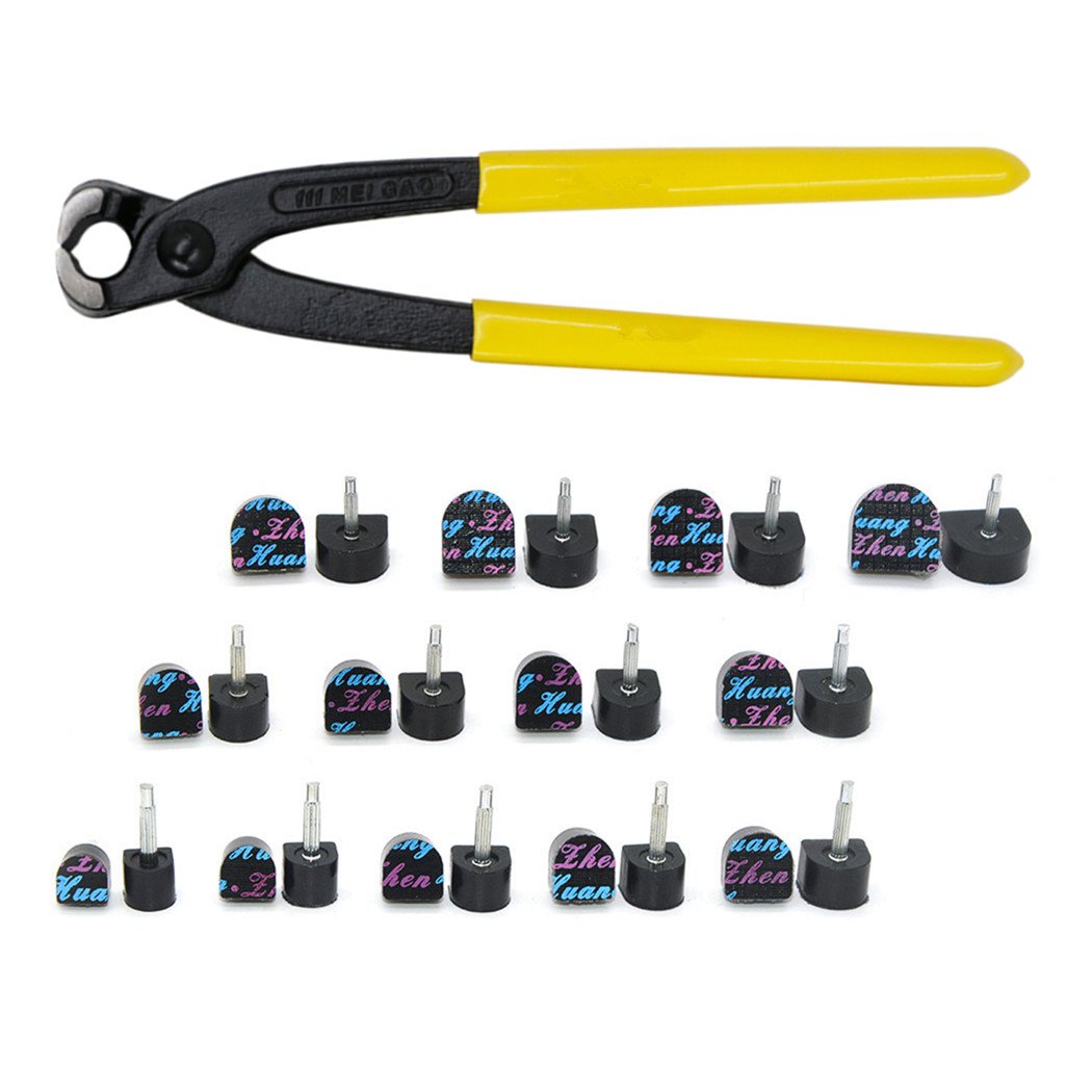 Medigy 13 Pair Stiletto Tip Replacement Kit High Heel Dowel Pliers Set Includes 13 Pairs Tip Taps in Different Sizes and a Stiletto Pliers-2.5mm Core Black Tips