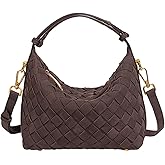 Women's Suede Woven Bag Shoulder Tote Purse Faux Suede Crossbody Handbag Clutch Woven Hobo Bag Satchel Slouchy Handbag 2025