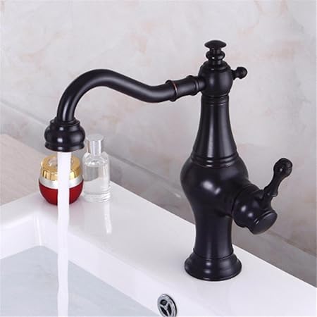 Sadasd European Bathroom Sink Faucet Copper Antique Bamboo Black
