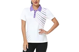 Womens Golf Polo Shirts Performance Moisture Wicking Short Sleeve Shirt Print Business Casual Shirt Tennis Shirts Work Tops