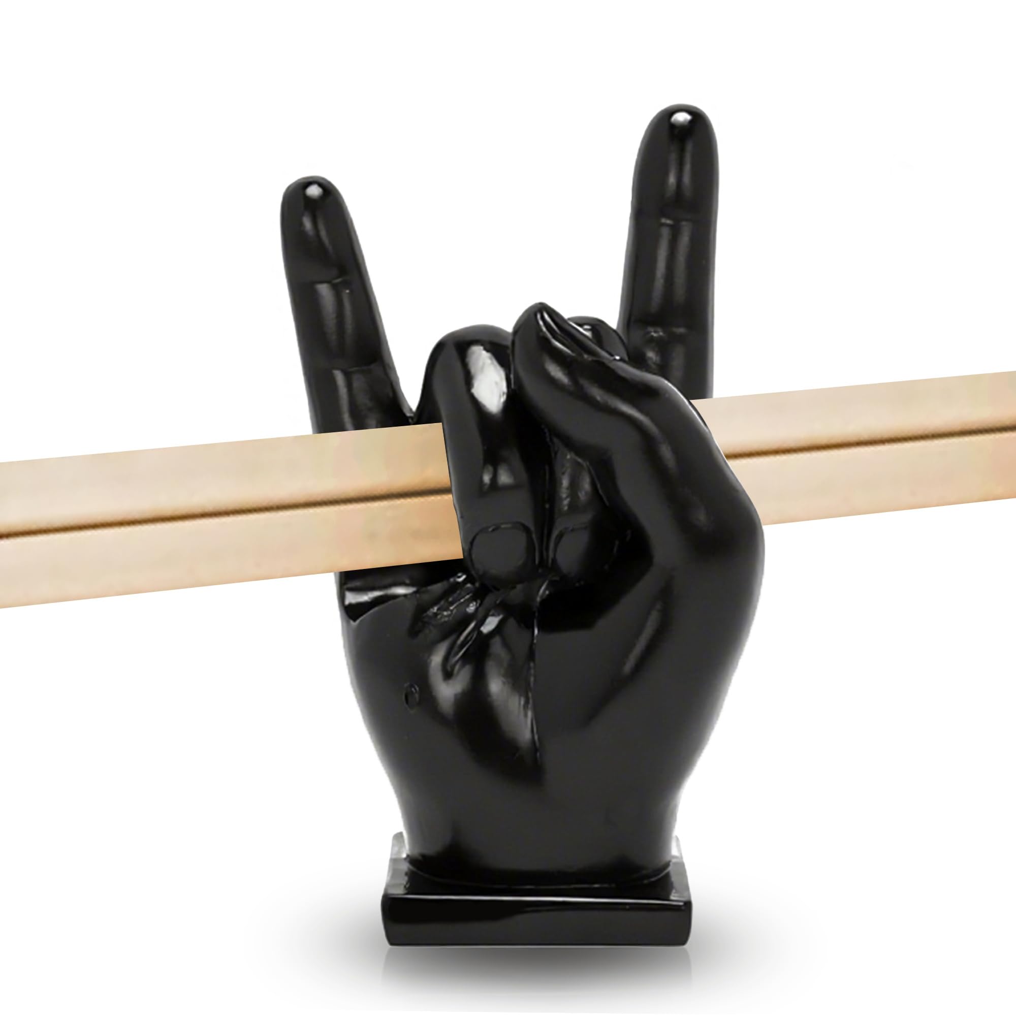 ohbien Drumstick Display Holder, Rock Hand Drumstick Rack Resin Fun Gesture Shaped Drumsticks Display Stand Creative Drum Stick Holder Table Decoration Drumstick Stand for Drummer Displaying
