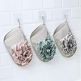 Omenluck Bath Ball Back Towel Brush Shower Gloves Mitt Set Viscose Sponge PE view 3