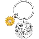 ORZOESD Sunflower Keychains For Women Inspirational Key Chains Daily Reminder Gifts Motivational Keychain