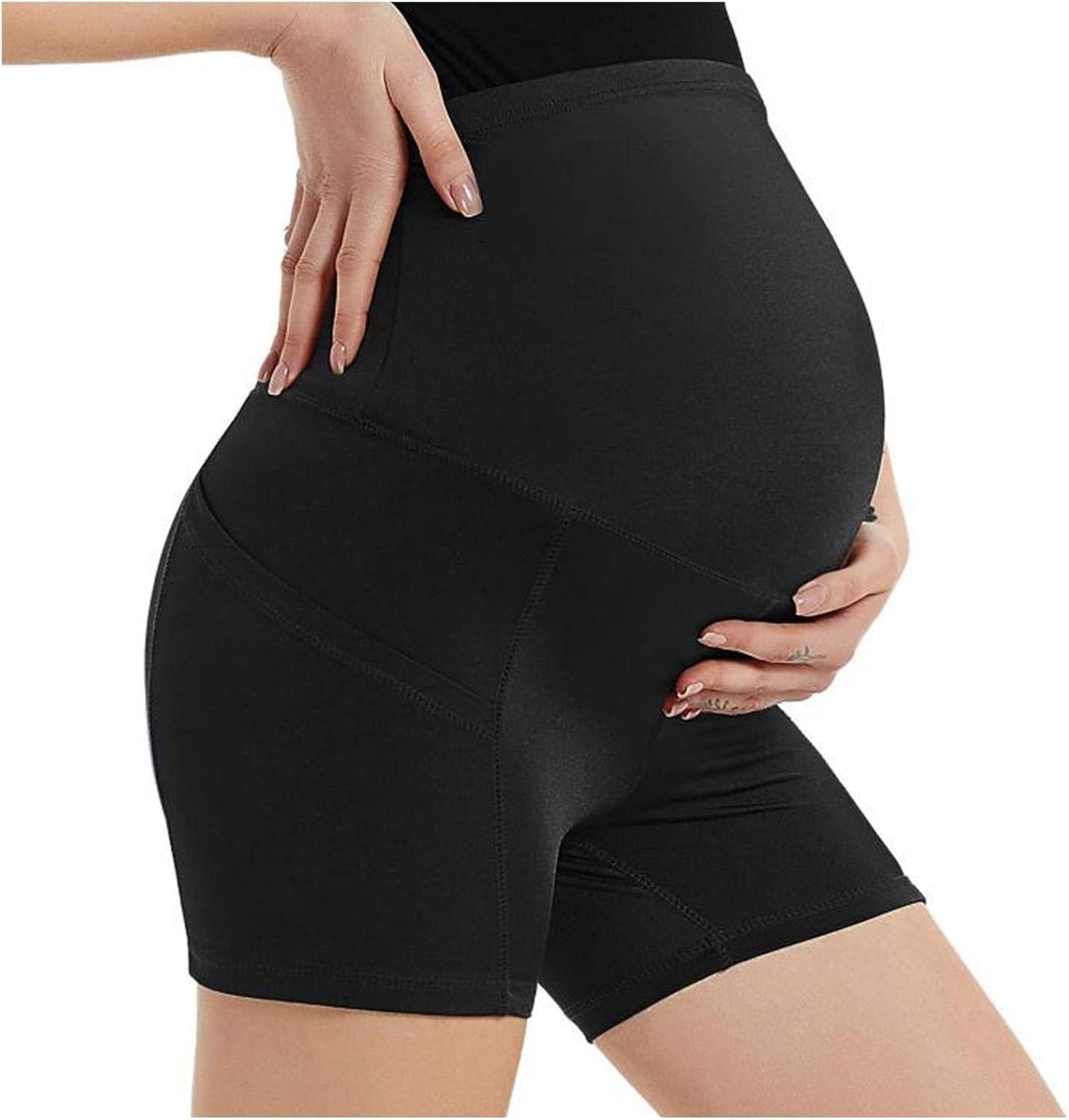 Vuncio Legging de grossesse court confortable pour femme enceinte