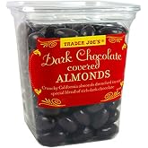 Trader Joe's Dark Chocolate Almonds Crunchy California Almonds Drenched in Rich Dark Chocolate No Gluten Ingedients...