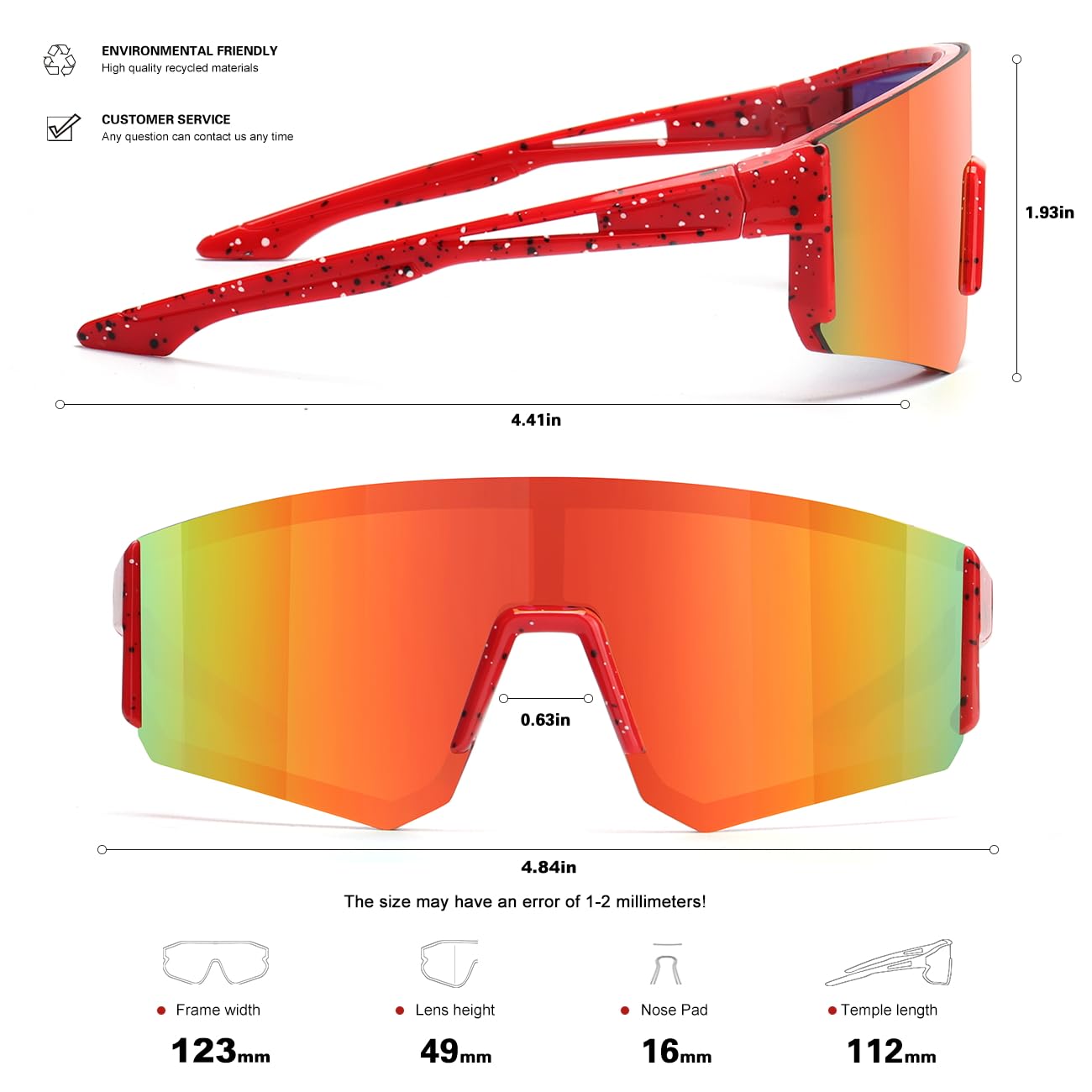 SEKKAF Youth Baseball Sunglasses for Boys Girls Age 6-12 Softball Cycling Sports Sunglasses for Kids Lightweight Frame