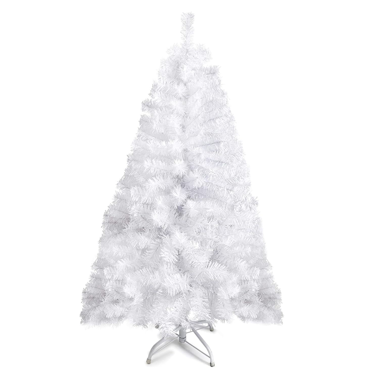Photo 1 of PREXTEX White Christmas Tree - Full-Bodied 4 ft Christmas Tree - Artificial 320 Tip Hinged Canadian Fir - Small Xmas Trees with Sturdy Metal Stand for Small Spaces, Easy to Assemble and Store