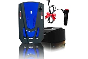 LORVINT Newest Driving Aids, Radar Detectors for Cars, with Mute Memory, Led Display, Long Range Detection, City/Highway Mode, Ideal Gifts for Cars (Blue)