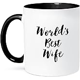 3dRose Phrase - Worlds Best Wife 11oz Two-Tone Black Mug