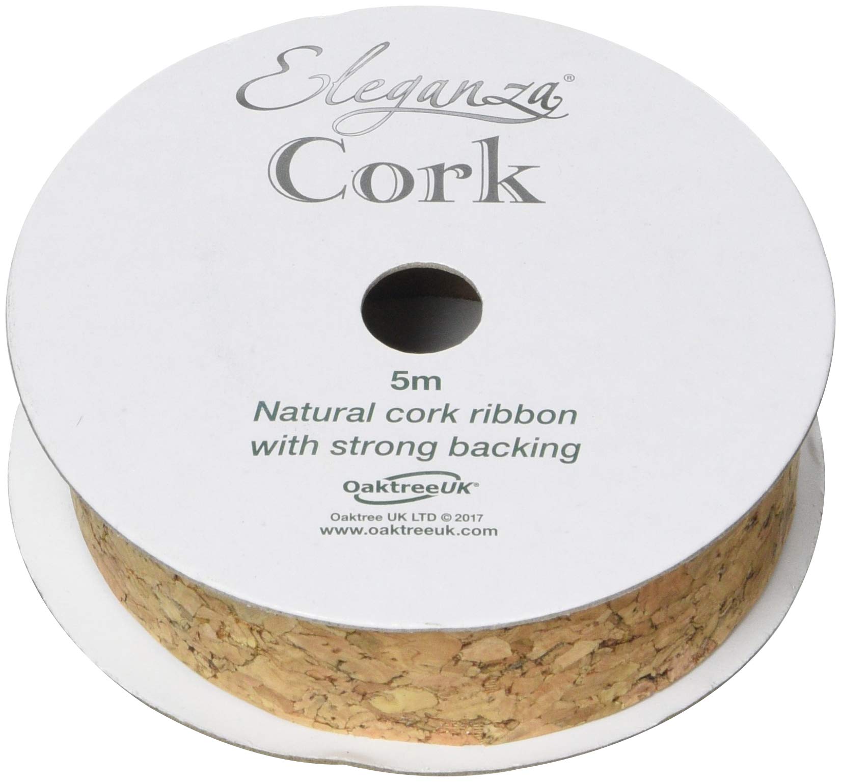 Eleganza Cut Edge Cork Ribbon Pattern 256 22mm x 5m, Brown, 10 x 10 x 4 cm