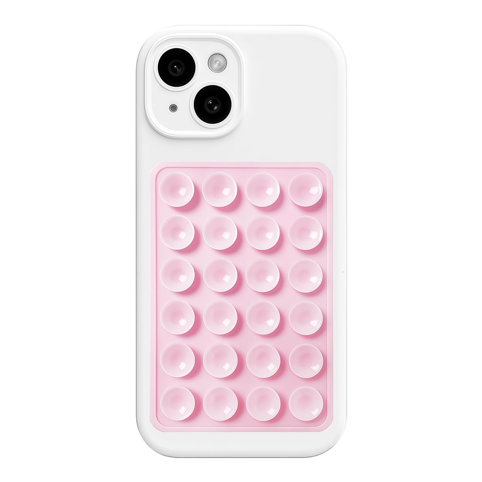 Photo 1 of Anteel Silicone Suction Phone Case Mount, Silicon Adhesive Suction Cup Phone Mount, Non Slip Sticky Phone Grip for Cellphone, Strong Grip Holder for Selfies and Videos (Light Pink)
