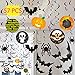 Spooktacular Creations 57 Pieces Halloween Party Swirl Ceiling Hanging and Wall Witches Bats Spider Skull Swirl Hanging Cards Decorations Indoor