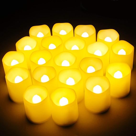 SHYMERY Flameless Votive Tealight Candles,Lasts 2X Longer,Battery