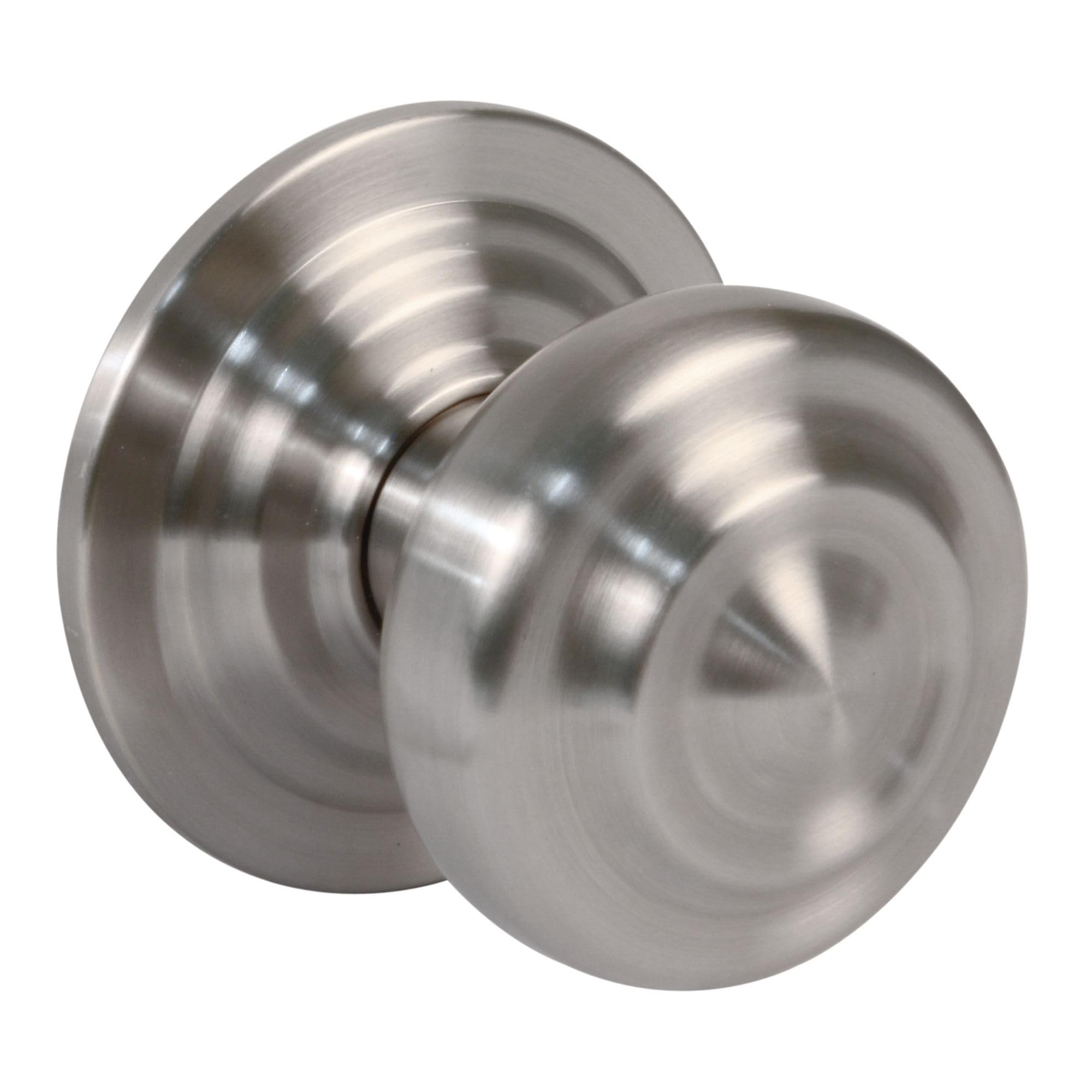 Amig - Brass Door Knob - Steel Base - Handle Diameter 70 mm - Includes Screw and Nut Fixing - Ideal for Entry Doors - Finish: Matt Chrome