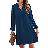 JOCAFIYE Womens Dresses Summer Casual Dress Long Sleeve V Neck Dress Shift Dress for Women 2025