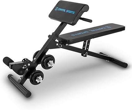 CapitalSports Sitn Curl Banco de Abdominales y bíceps con Pesas ...