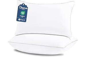 CozyLux Pillows Queen Size Set of 2, Hotel Quality Bed Pillows for Sleeping 2 Pack, Cooling Pillows for Side Back and Stomach Sleepers, Down Alternative Luxury Soft Supportive Fluffy Pillows (18x28)