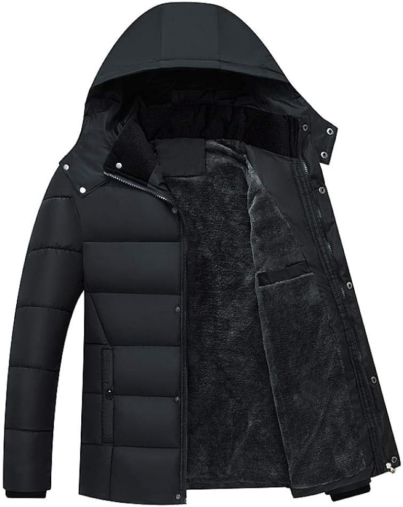 ADXD Winter Jacket Cotton Jacket Plus Velvet Thick Men's Jacket Men's