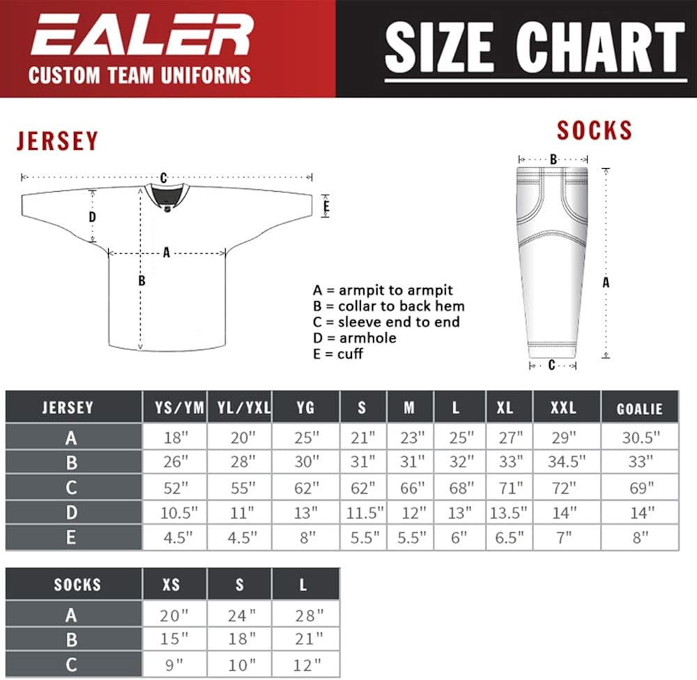EALER H90 Series (190g) Blank Ice Hockey Practice Jersey: Clothing
