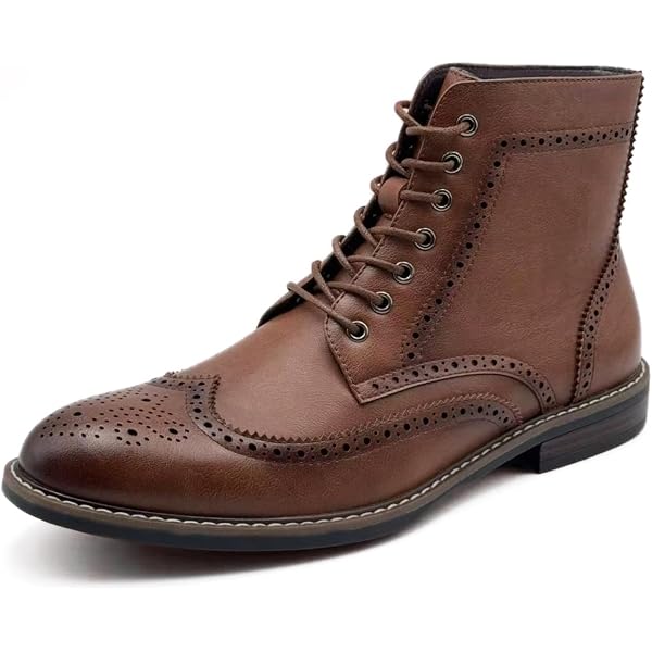 Amazon.com | MADDEN Mens Olive Green Brogue Detailing Lace  display picture 2