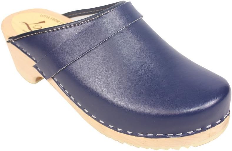 Lotta from Stockholm Swedish Clogs :Classic Clog in Blue Leather