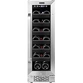 Whynter BWR-208SB Stainless Steel 12 inch Built-in 20 Bottle Undercounter Wine Refrigerator with Reversible Door, Digital Con