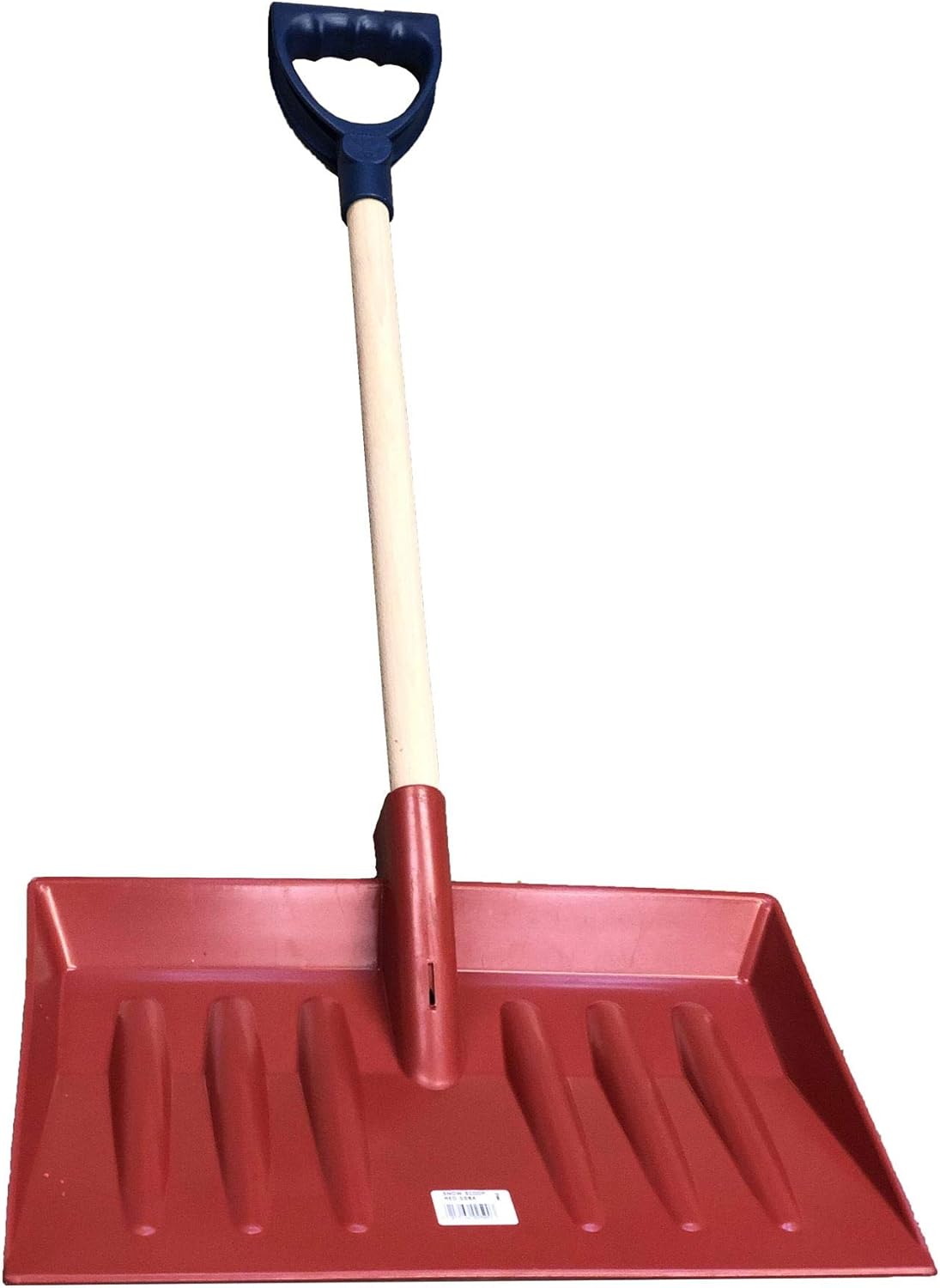 EarlyGrow 1.6m Snow Shovel With 42.5cm Wide Scoop And D Handle - Red