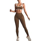 SHENHE Women's Seamless Workout Set Cross Back Sports Bra High Waist Leggings 2 Piece Tracksuit