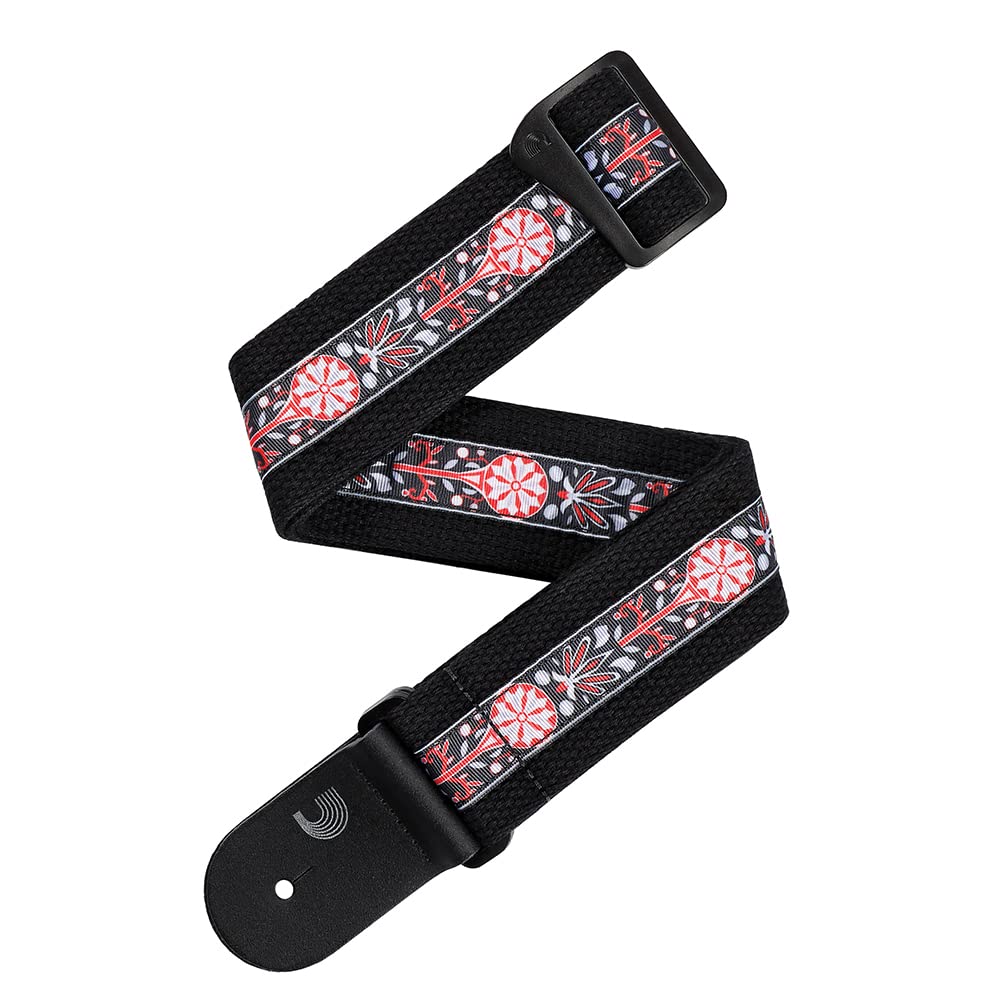 D'Addario Accessories Guitar Strap - Deluxe Cotton Guitar Strap, Black