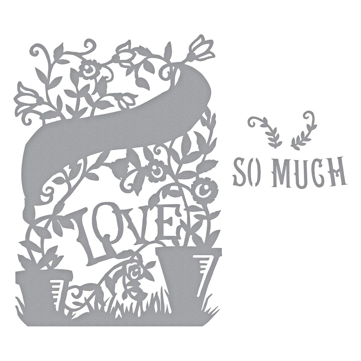 Spellbinders Die Love Grows-by Sharyn Sowell, Silver, 9.5 x 13.3