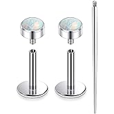 Xnsjeyy 20G 18G 16G Astm F136 Titanium Internal Thread Flat Back Earrings Nose Studs Tragus Helix Conch Cartilage Lobe Earrings Medusa Labret Snake Bite Monroe Lip Ring Piercing Jewelry For Women Men