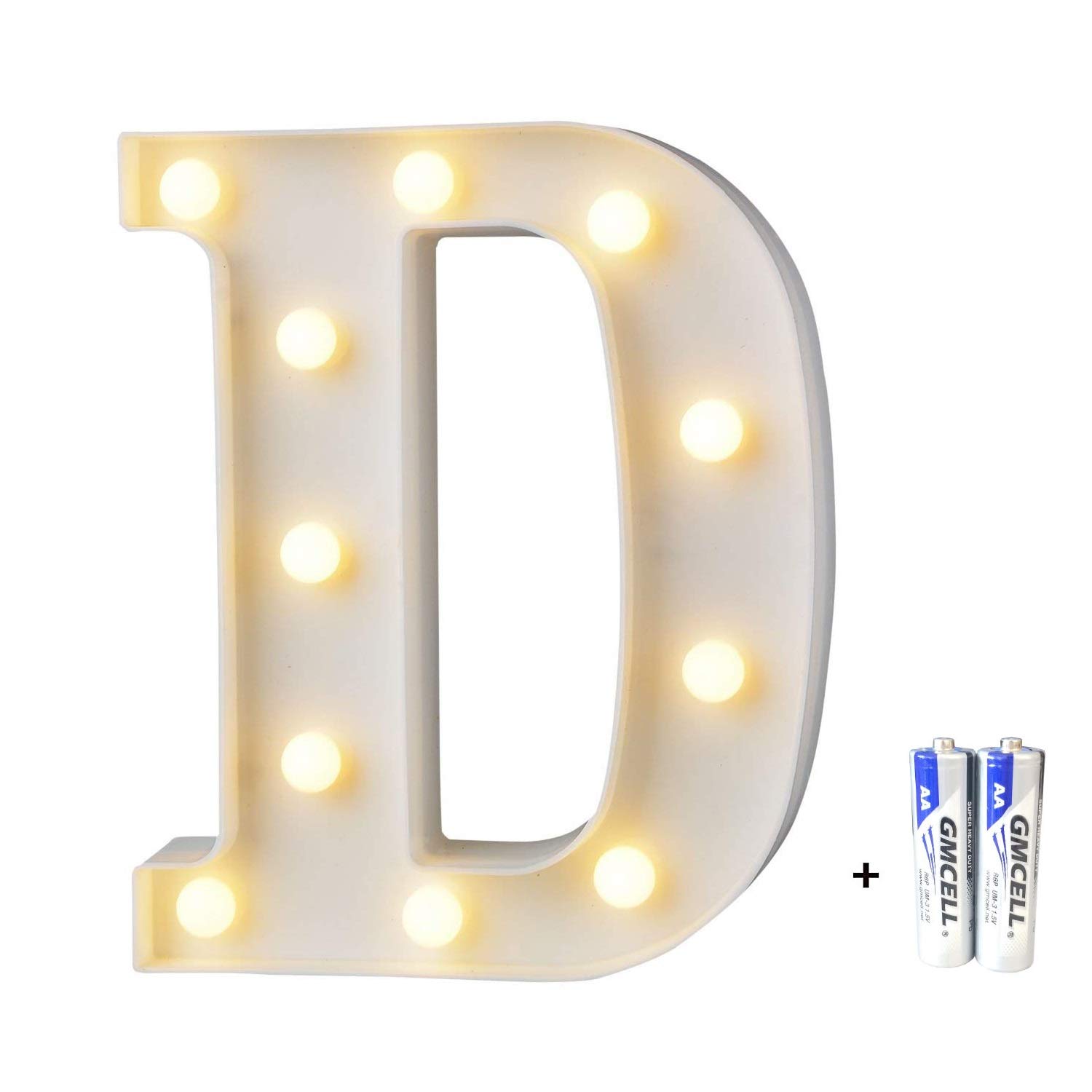 bemece LED Alphabet Letter Lights, Decorative Warm Plastic Light up