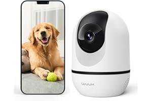 4MP Indoor Security Camera, WUUK 360° Camera Surveillance for Baby Monitor/Pet, 2.4G WiFi Home Security Camera with Motion De